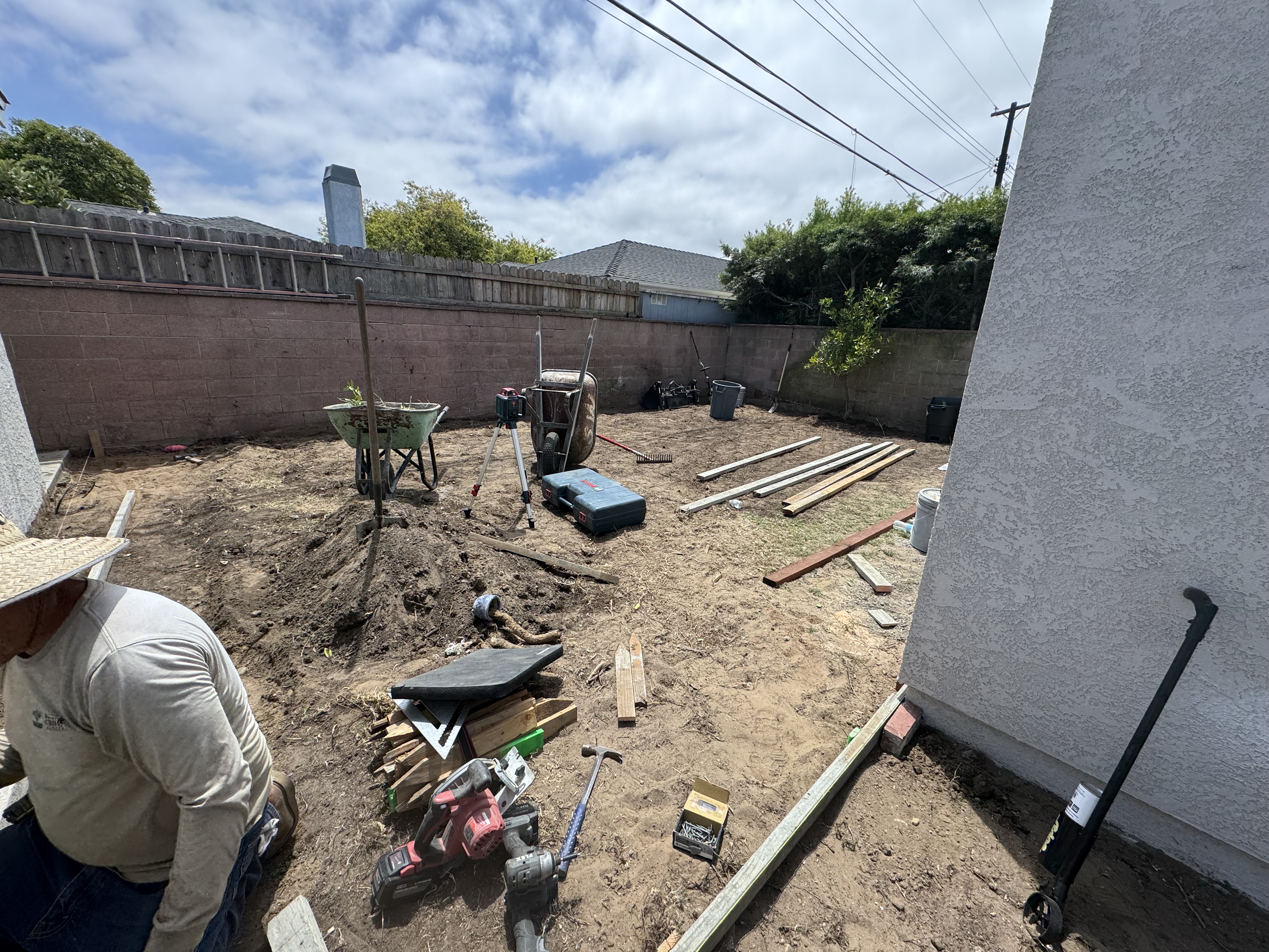 Flagstone steps and backyard